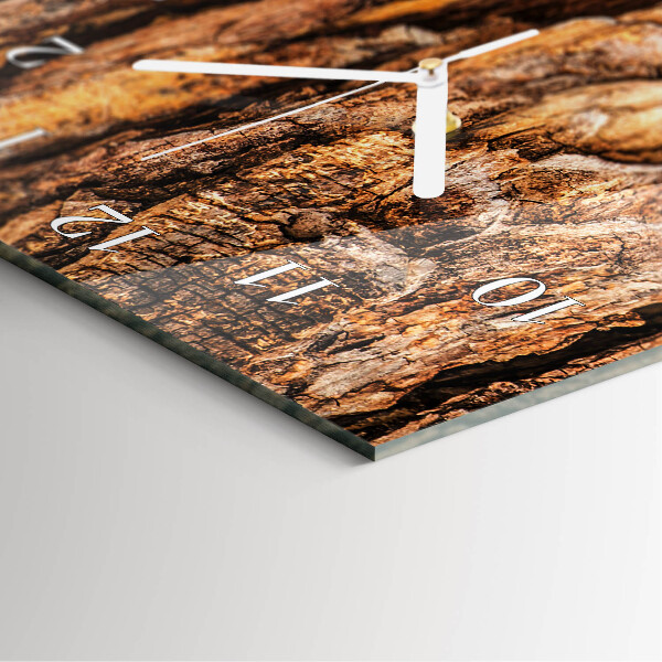 Vertical wall clock Tree Bark