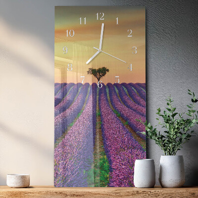 Vertical wall clock Lavender Field