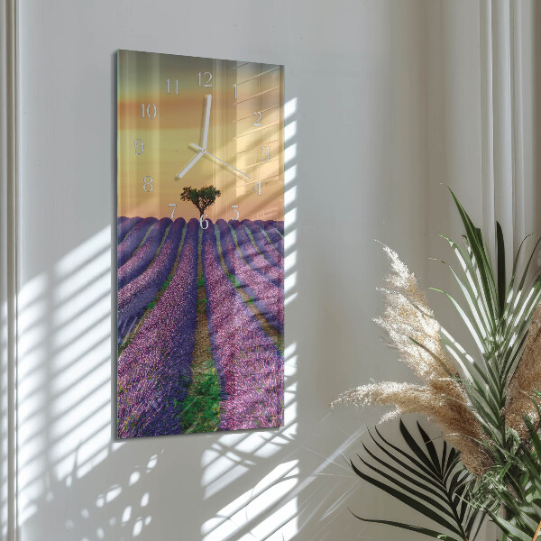 Vertical wall clock Lavender Field