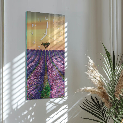 Vertical wall clock Lavender Field