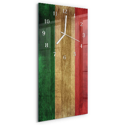 Vertical wall clock Italian flag