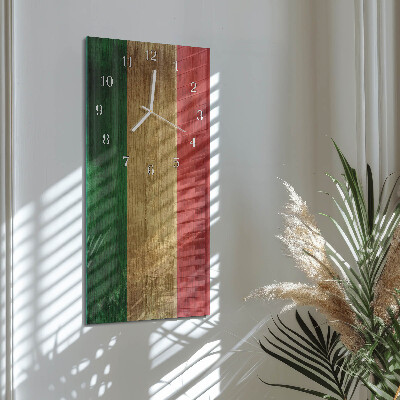 Vertical wall clock Italian flag
