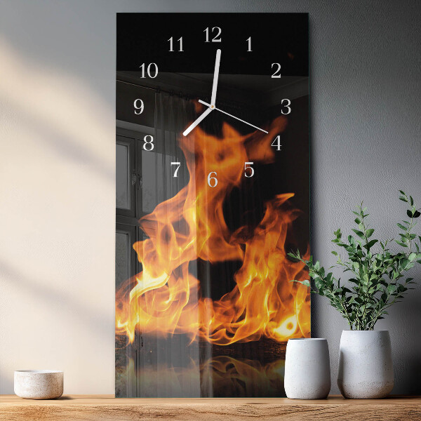 Vertical wall clock Fire