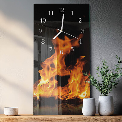 Vertical wall clock Fire