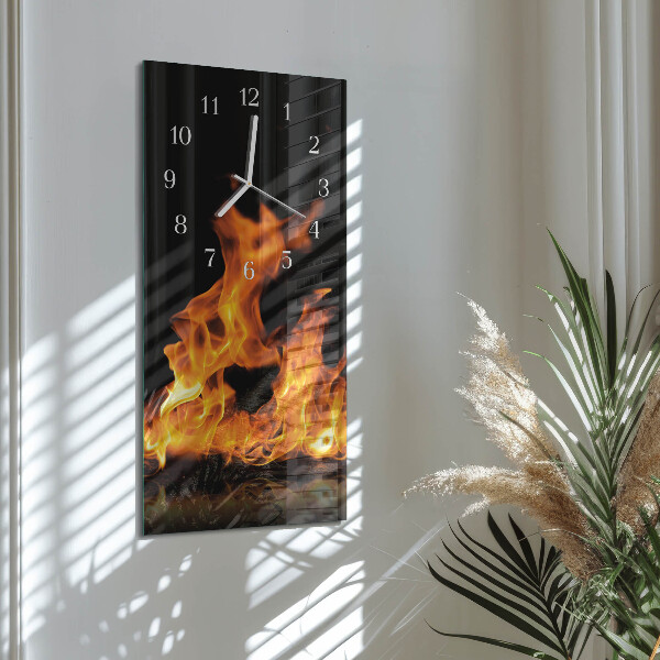 Vertical wall clock Fire