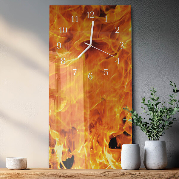 Vertical wall clock Fire