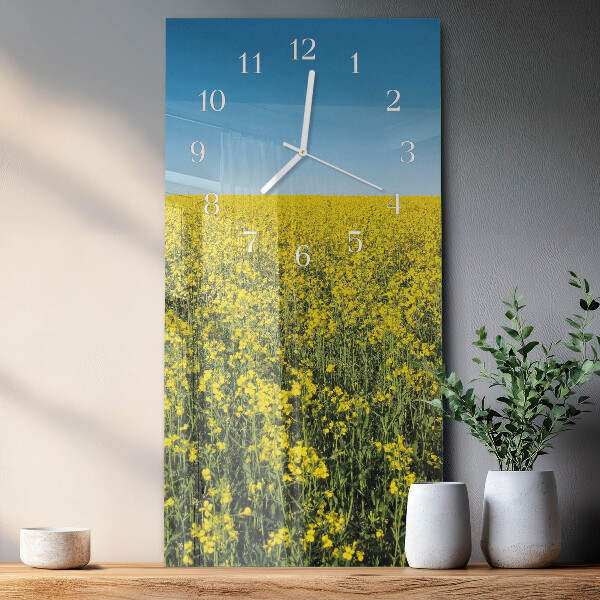 Vertical wall clock Field of Flowers