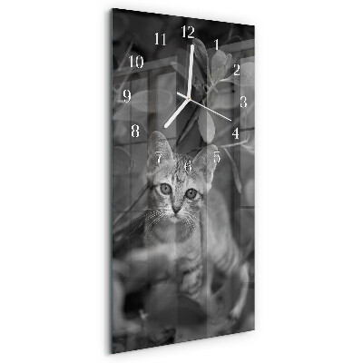 Vertical wall clock Cat
