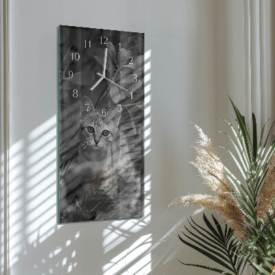 Vertical wall clock Cat