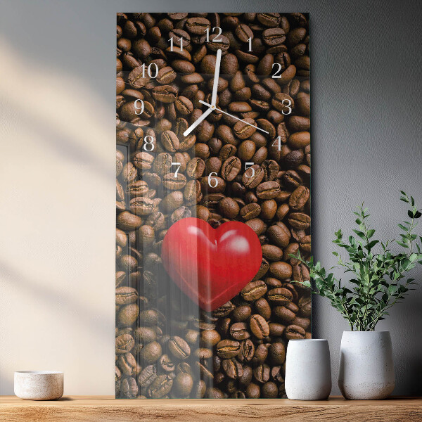 Vertical wall clock Coffee Beans