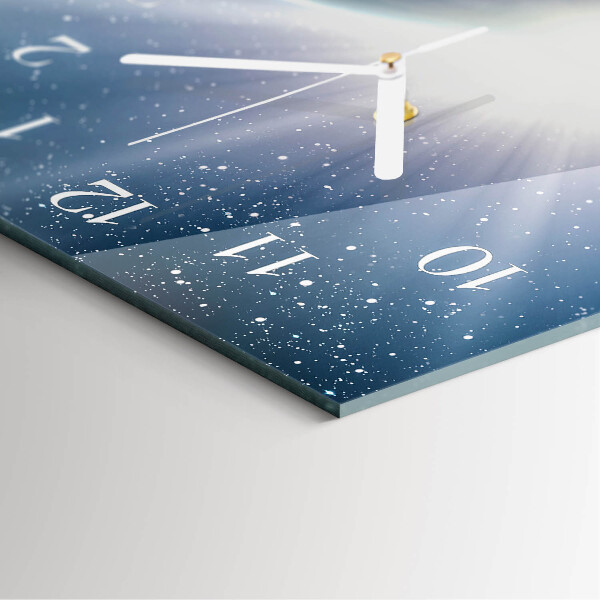 Vertical wall clock Earth Weltall