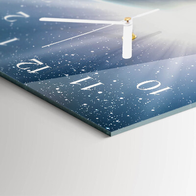 Vertical wall clock Earth Weltall