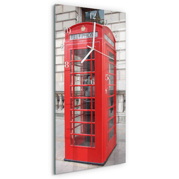 Vertical wall clock Public phone