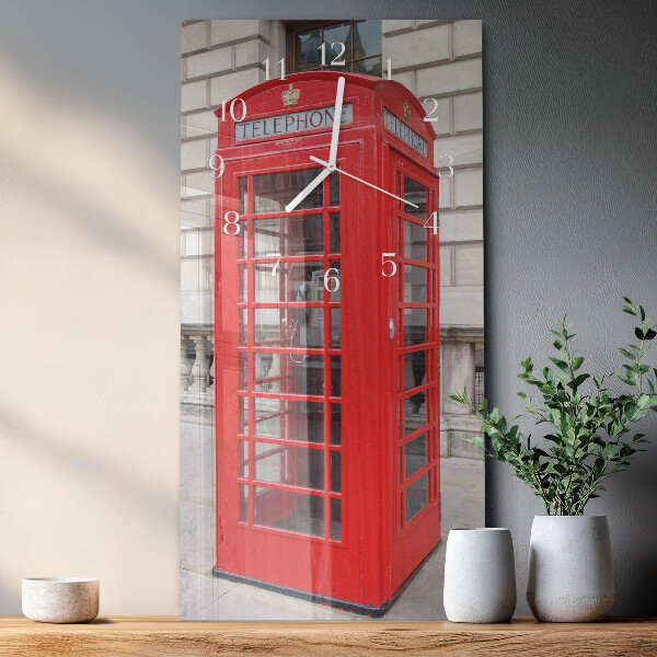 Vertical wall clock Public phone