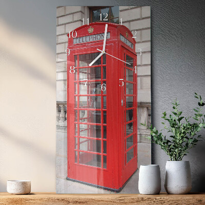 Vertical wall clock Public phone