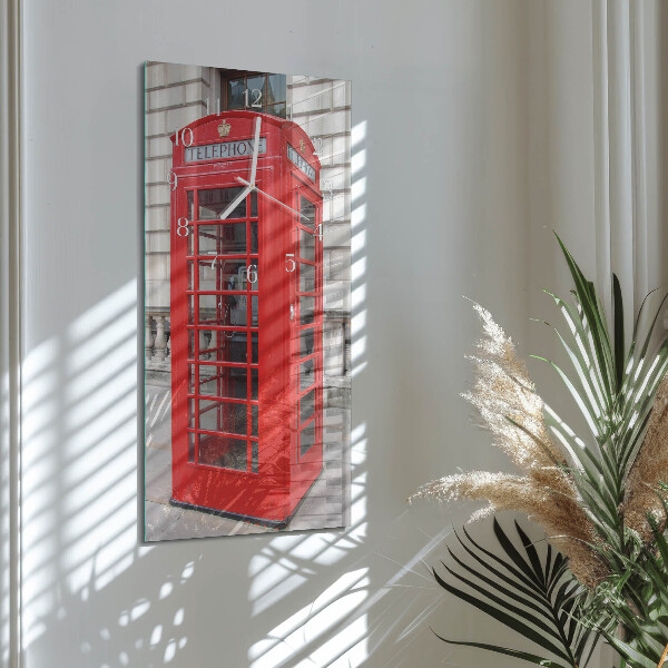 Vertical wall clock Public phone