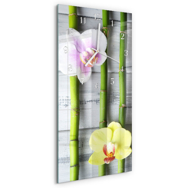 Vertical wall clock Orchid Bamboo