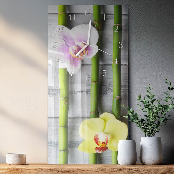 Vertical wall clock Orchid Bamboo