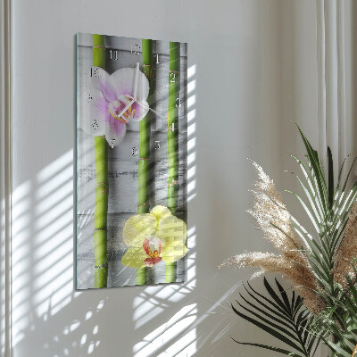 Vertical wall clock Orchid Bamboo