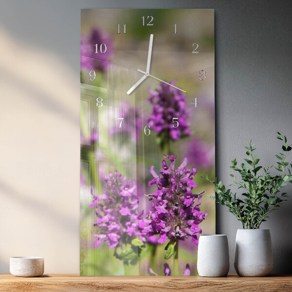 Vertical wall clock Flowers