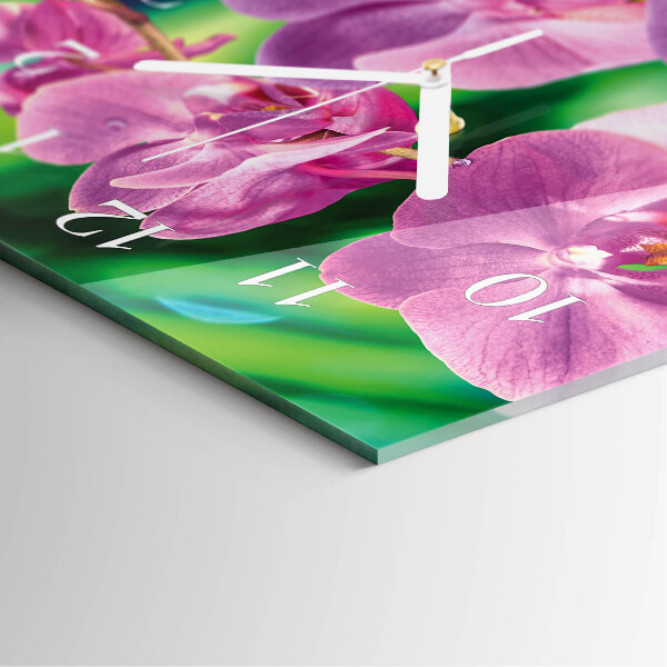 Vertical wall clock Orchids