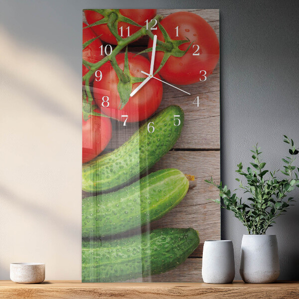 Vertical wall clock Vegetables