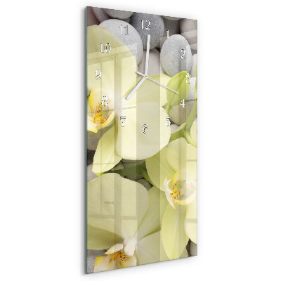 Vertical wall clock Orchid Stones