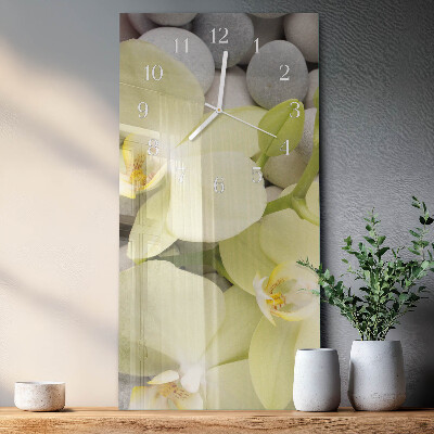 Vertical wall clock Orchid Stones