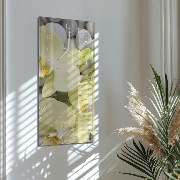 Vertical wall clock Orchid Stones