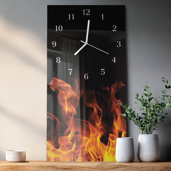 Vertical wall clock Fire