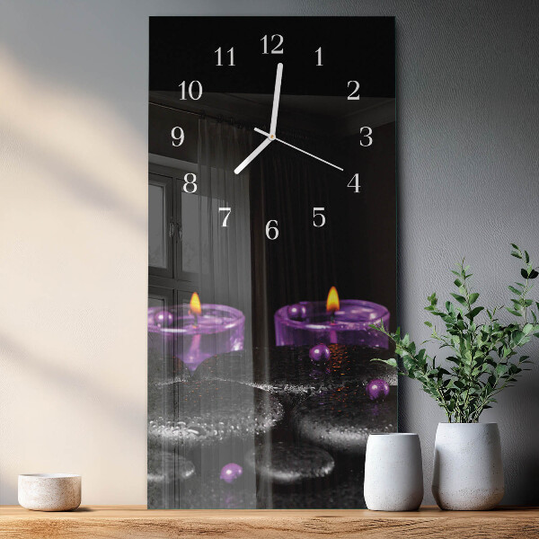 Vertical wall clock Candle Stones