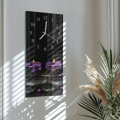 Vertical wall clock Candle Stones