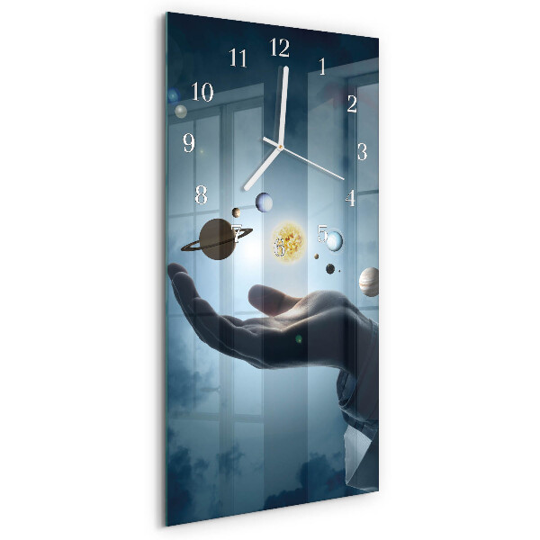 Vertical wall clock Hand of the Planet