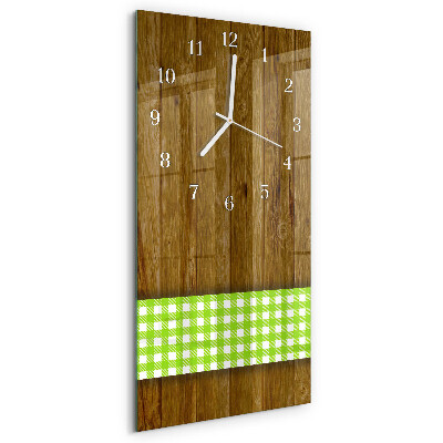 Vertical wall clock Wooden table