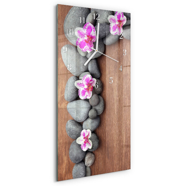 Vertical wall clock Orchid Stones