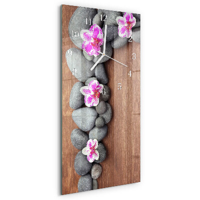 Vertical wall clock Orchid Stones