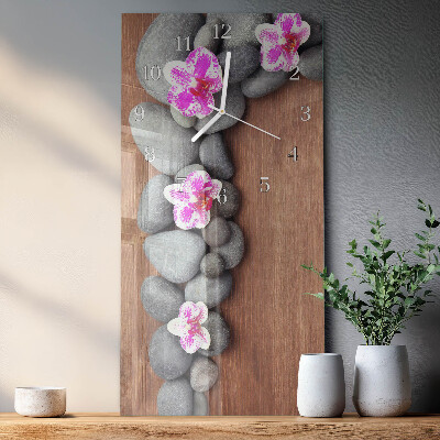 Vertical wall clock Orchid Stones