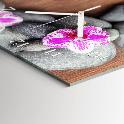 Vertical wall clock Orchid Stones