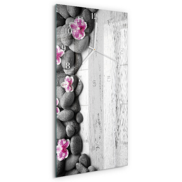 Vertical wall clock Orchid Stones