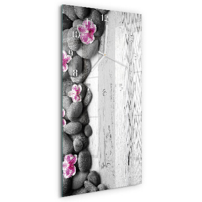 Vertical wall clock Orchid Stones