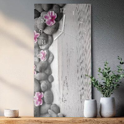 Vertical wall clock Orchid Stones