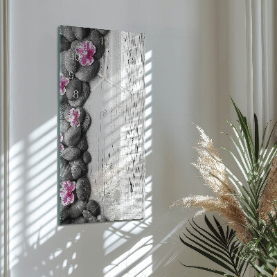 Vertical wall clock Orchid Stones