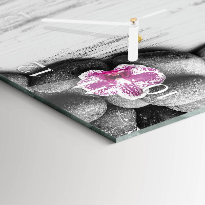 Vertical wall clock Orchid Stones