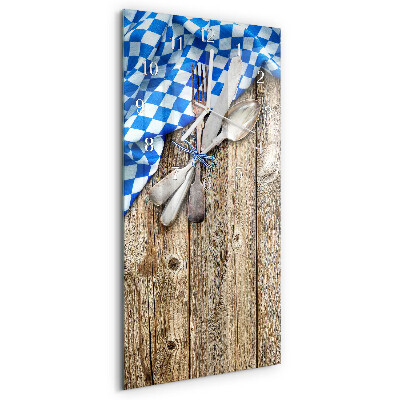 Vertical wall clock Bavarian Wooden Plaque