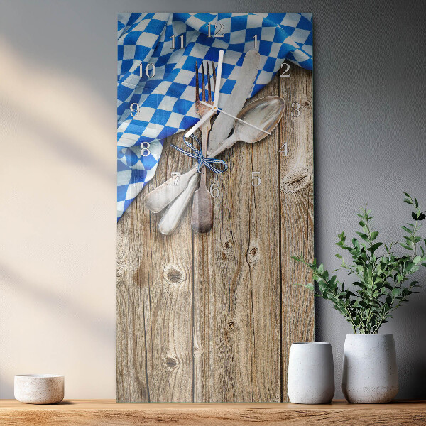 Vertical wall clock Bavarian Wooden Plaque