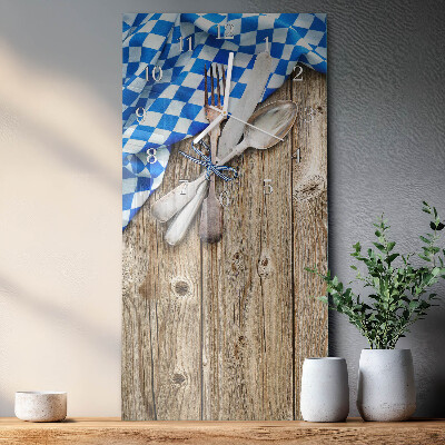 Vertical wall clock Bavarian Wooden Plaque