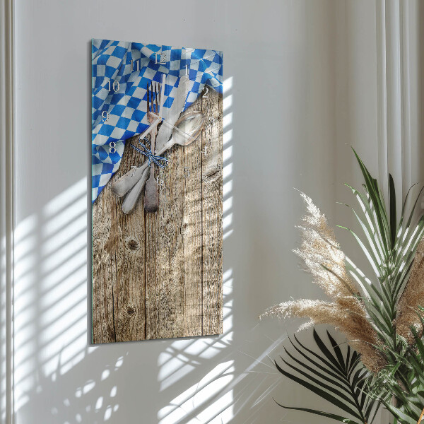 Vertical wall clock Bavarian Wooden Plaque