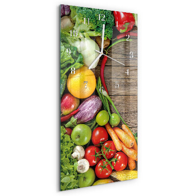 Vertical wall clock Vegetables