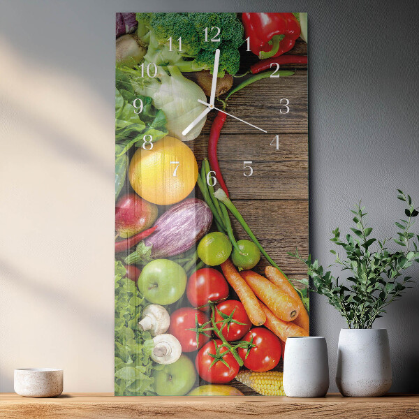 Vertical wall clock Vegetables