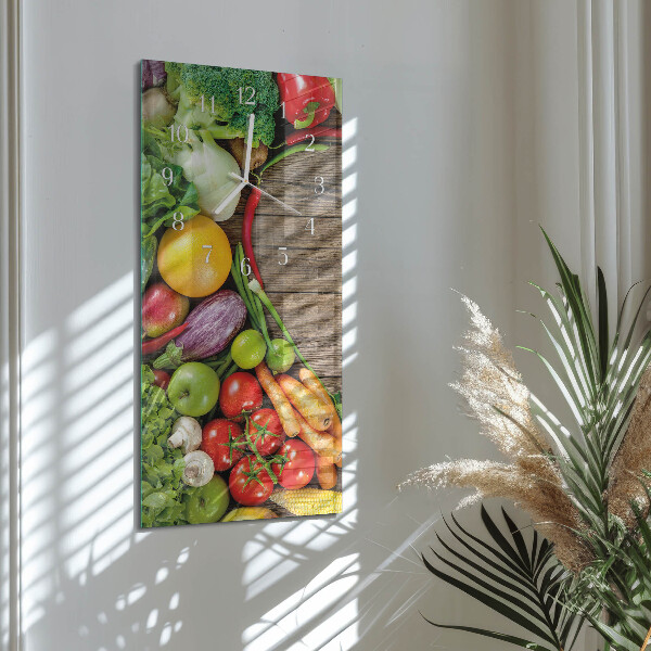 Vertical wall clock Vegetables